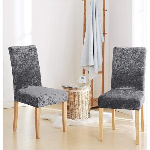 1/2/4/6 Pcs Velvet Shiny Fabric Cheap Chair Covers Universal Size Stretch Chair Covers Seat Case Slipcovers For Dining Room home