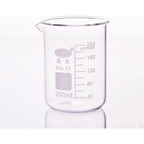 10pcs Beaker in low form,Capacity 200ml,Outer diameter=65mm,Height=90mm,Laboratory beaker