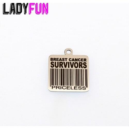 Breast Cancer Survivors Priceless Charm Stainless Steel Survivor Charms High Polish Mirror Pendant 20mm 10pcs