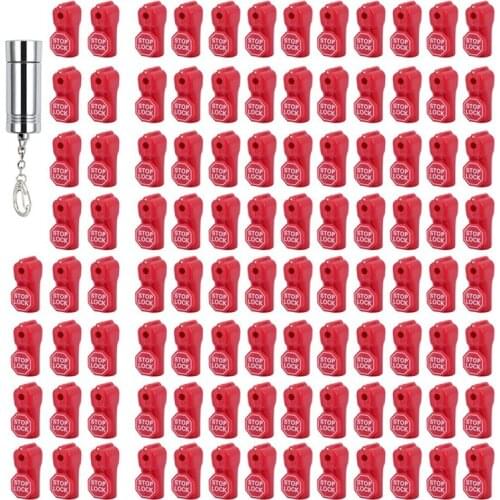 100 Pcs/Bag Red 6mm Security Tag Stop Lock Hook Security Display Hook Detacher Key Anti Theft Stoplock