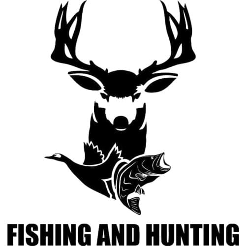 18.2cm*19.4cm Fishing And Hunting Animal Vinyl Car Sticker Car-Styling Decal S4-0085