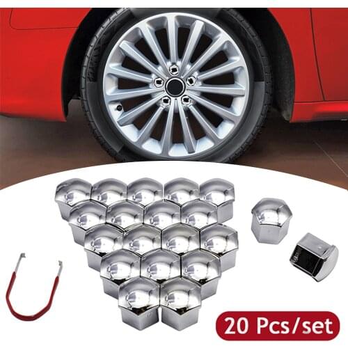 20pcs 19mm Wheel Nut Caps Car Vehicles Tyre Nut Bolt Auto Hub Screw Cover Anti-Rust Protection Covers Dust Proof Cap Car Styling