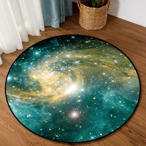 200cm Starry Sky Space Green Blue Purple Living Room Bedroom Hanging Basket Chair Non-slip Round Mat Carpet Customization