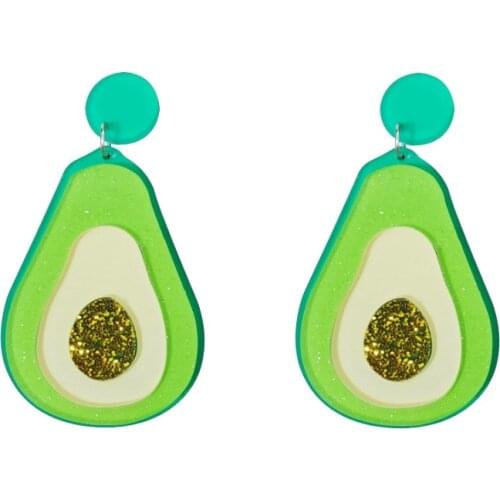 2020 New design Acrylic Avocado Dragon Fruit Lemon Slice Fruit Earrings Women earrings Party Accessory