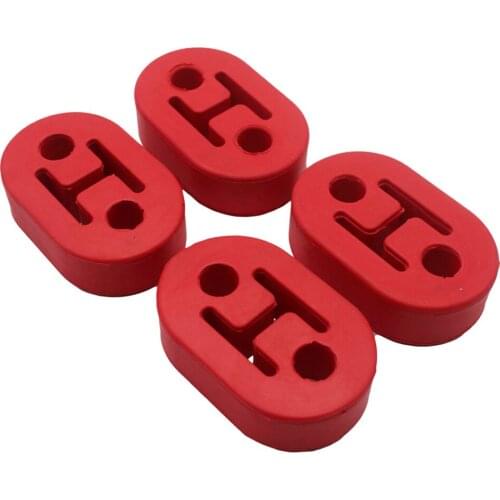 4x Universal Hanging Hangers Silencer In Polyurethane Rubber 2 Holes Red 12mm