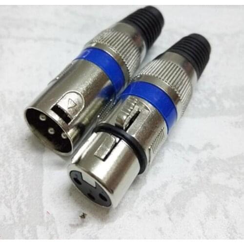 5 pairs Nickel Plated 3 pin XLR Audio Cable Connector MIC male Plug + famale plug