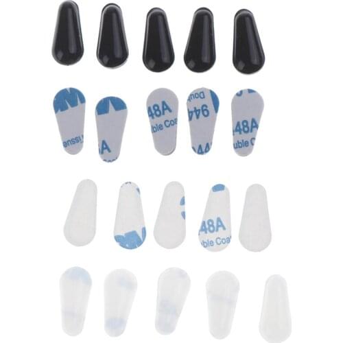 5Pairs Water Drop Silicone Non-Slip Nose Pads Clear/Black For Glasses -Reading/Myopia/ Presbyopia Glass/Plate Anti-Skid Pad