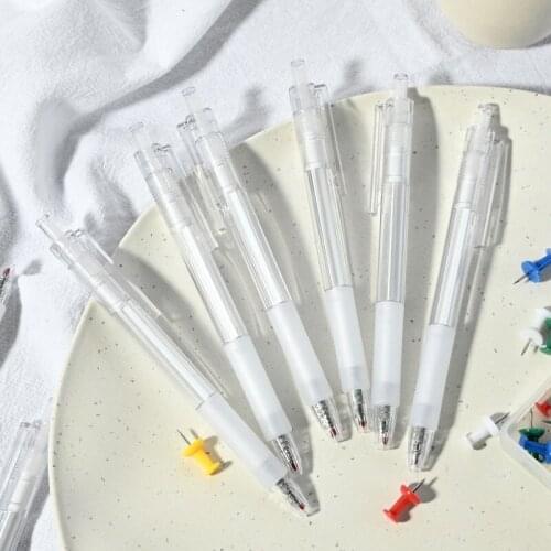 50PCS Simple and Transparent Press Gel Pen Student Carbon Black Exam Water-based Pen Study Stationery Office Signature Pen Black