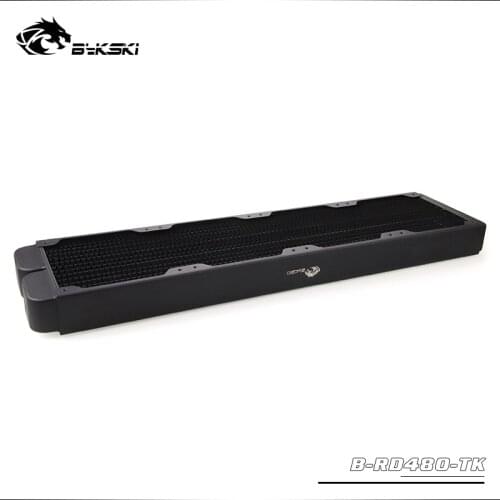 Bykski 38mm Thick 480mm Copper Computer Water Coolant Discharge Heat Sink Exchanger Radiator for 4*12cm Fan Raidator