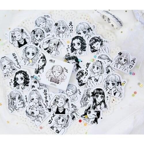 Little sister decorative sticker(1pack=45pieces)