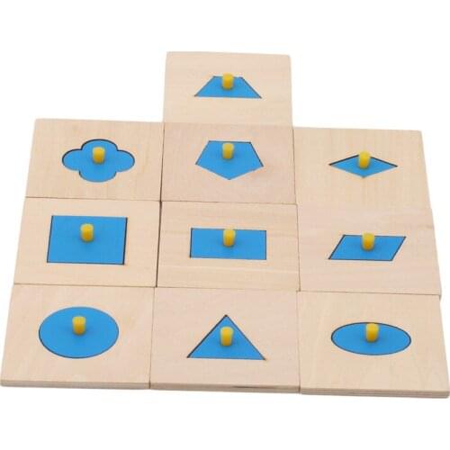 ChildrenS Montessori Educational Toy Geometric Shapes Cognitive Board Three-piece Set Shape Matching Graphics Jigsaw Puzzle
