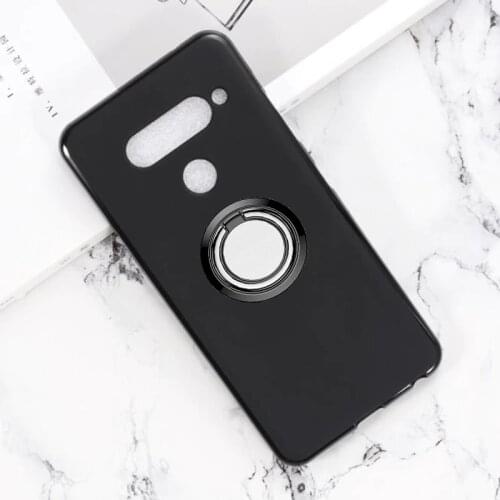 For LG V40 ThinQ X power Phoenix Stylo 2 3 G6+ G6 K20 plus K7 2017 Q6+ Q6 Back Ring Holder Bracket Phone Case Cover Soft Shell