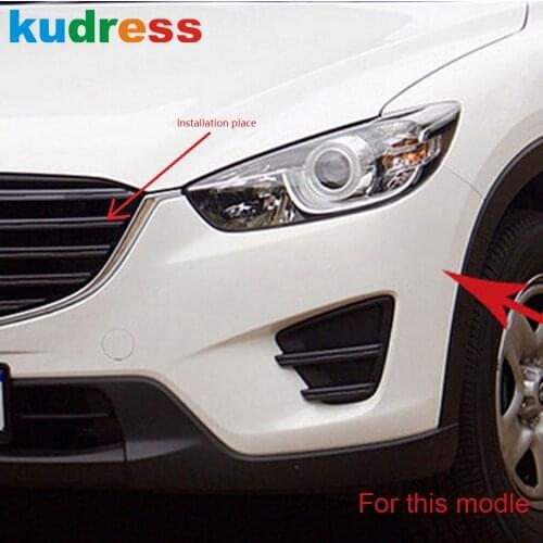 For Mazda CX-5 CX5 2015 2016 ABS Chrome Front Center Grille Grills Cover Trim Racing Decoration Strip Car Styling Accessories