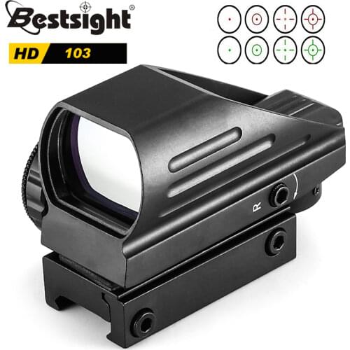 HD103 Tactical Reflex Red Green Laser 4 Reticle Holographic Projected Dot Sight Scope Airgun sight Hunting 20mm Rail Mount AK