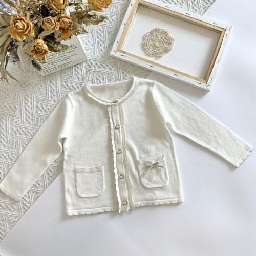 Girls Cardigan Sweater Spring/Autumn Cotton Knitted Sweater Jacket Full Sleeves Cute Girls Clothes DQ216