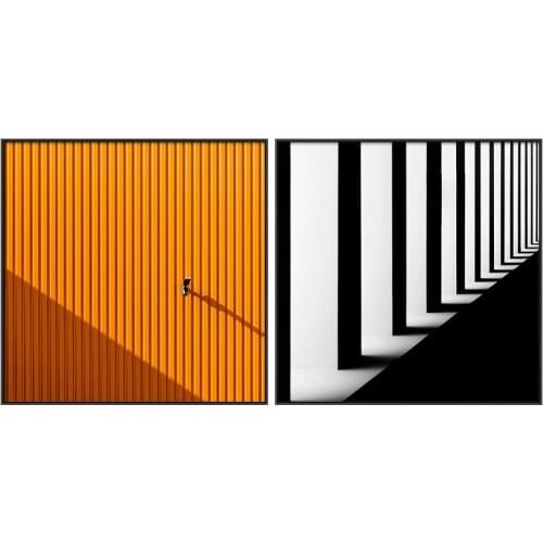 Colorful Visual Impact Wall Art Canvas Painting Modern Building Posters and Prints Wall Picture for Living Room Bedroom Decor