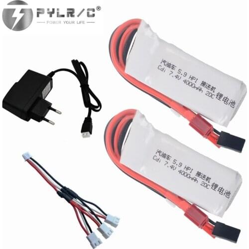 7.4v 4000mah lipo battery and charger for HPI XL OCTANE gasoline 5.9 1/8 for 7.4V 20C Cdi receiver lithium battery