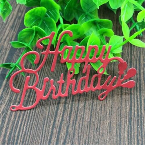 Wish letters happy birthday Metal cutting dies Stencil Scrapbooking Photo Album Card Paper Embossing Craft DIY