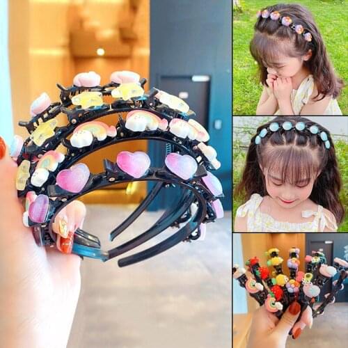 Cute Hair Hoop with Clips Multipurpose Princess Hairstyle Headband Colorful Hair Accessories for Girls SK88