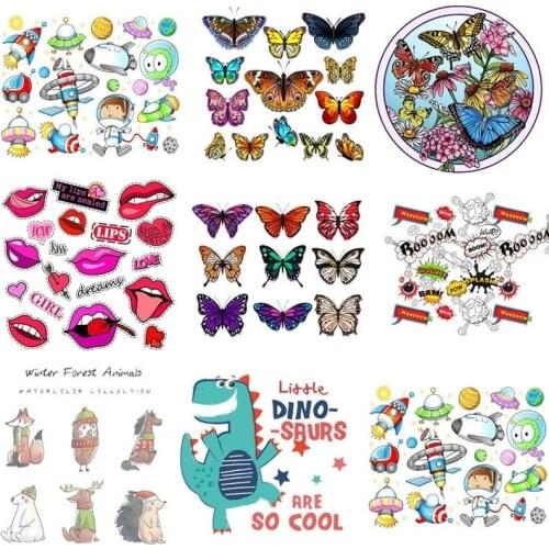 Fashion Patches For Dress Jeans Stickers Badges Popular DIY Apparel Accessory Washable Heat Transfers Butterfly Appliques