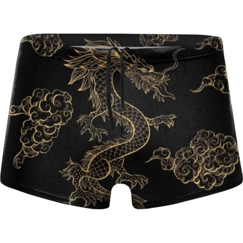 Men Chinese Culture swimwear Dragon Tattoo swimsuits Boy for the sea Pool