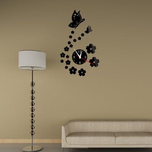 New Hot Acrylic Clocks Watch Wall Clock Modern Design 3D Crystal Mirror Watches Home Decoration Living Room