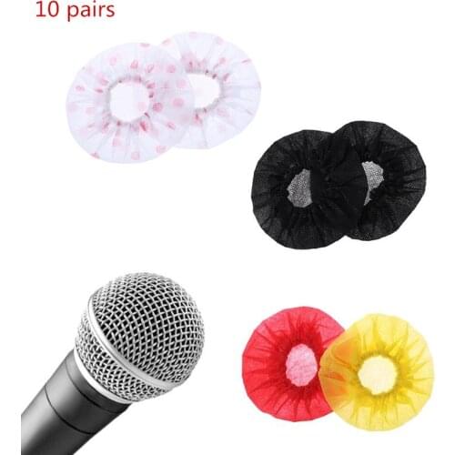 10Pairs Disposable Non-woven Microphone Cover Removal Windscreen Protective Mic Cap Pad for KTV Karaoke Supplies