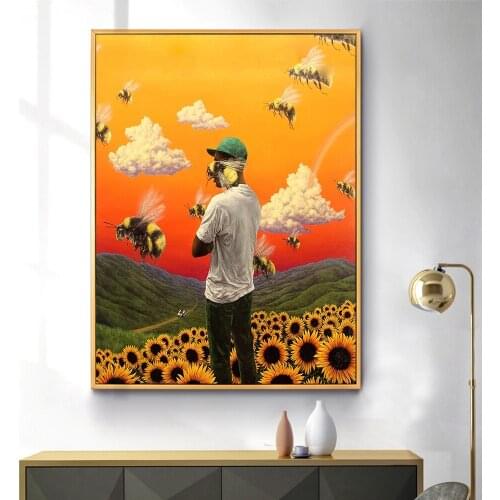 Tyler The Creator Flower Boy Poster Music Cover Hip Hop Rapper Star Retro Wall Art Canvas Print Paintings for Living Room Decor