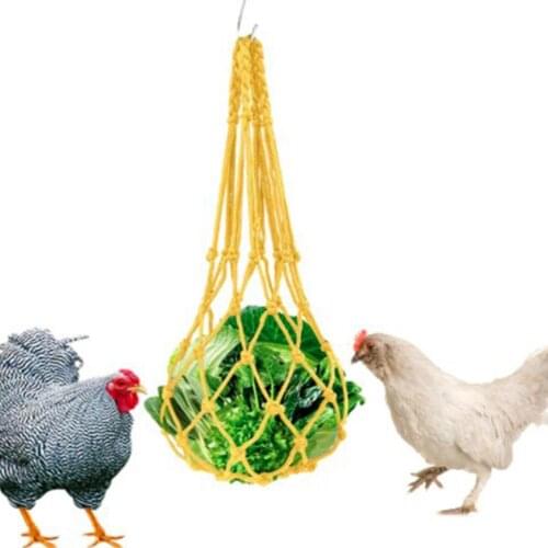 Cotton Rope Feeding Net Bag Rooster Hen Woven Feeder With Hanging Design