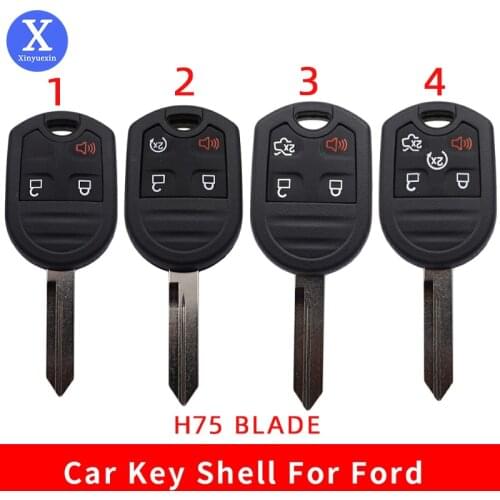 Xinyuexin 3 4 5 Buttons Smart Remote Keyless Car Key Shell Case Fob for Ford Edge Escape Expedition Explorer car key H75 Blade