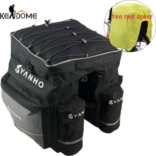 Men Sports Bike Bag Bicycle Carrier Bags Double Side Cycling Riding Tail Seat Pouch Rear Rack With Rain Cover Bicicleta XA229D