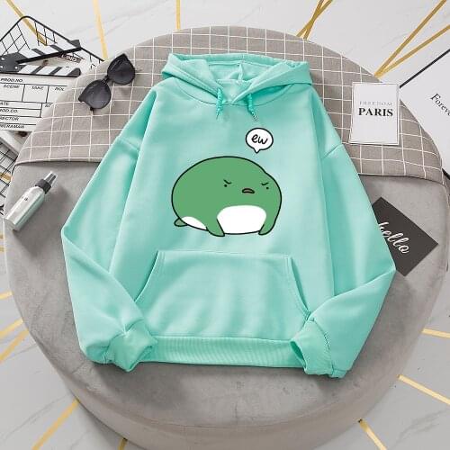 Cartoon Print Frog Sweatshirt Harajuku Oversized Women Hoodie Loose Oversize Winter Jogging Femme Ulzzang Hoddies for Teens Tops