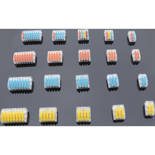 30/50/100pcs Universal Cable Connectors Fast Home Compact wire Transparent Connection push in Wiring Terminal 212 213 215