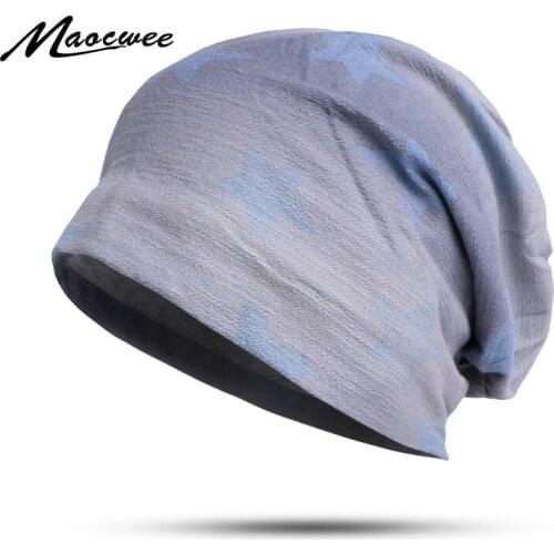 Spring and Autumn Womens Wild Beanie Cap Gradation Five-pointed Star Hedging Hat Cotton Breathable Cap