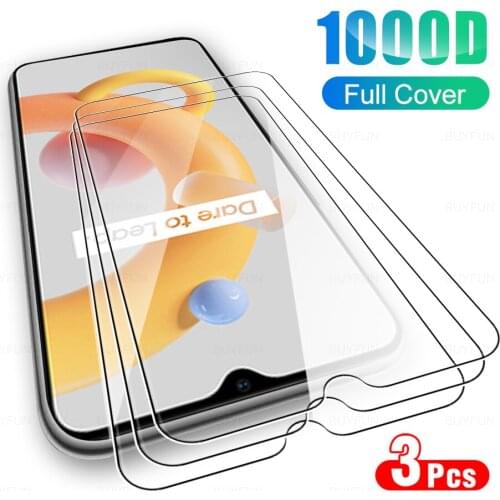 3Pcs Full Cover Protective Glass For OPPO Realme C11 2021 Phone Tempered Glas Screen Protector Film For Realmi Realmy C 11 6.52"