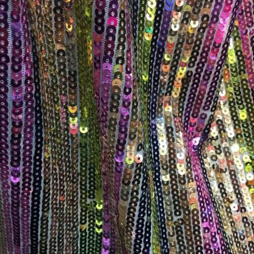 GLace 1Y/Lot rainbow glitter sequins sewing fabric soft mesh wedding dress decoration DIY cloth material TX1563