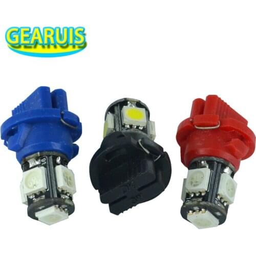 100pcs Car Instrument light T6.5 5 SMD 5050 LED 18MM Dashboard Bulb License Plate Lamp red white blue yellow green 12V