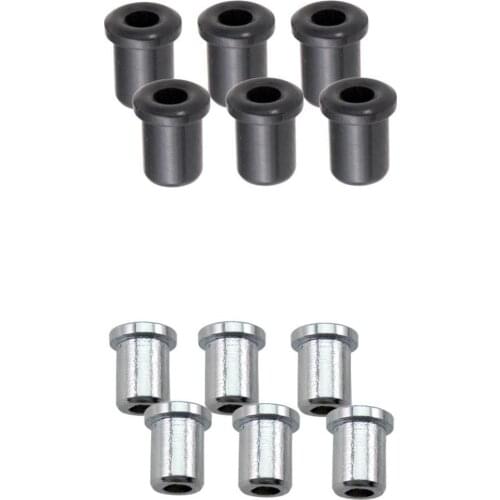12pcs Guitar String Riser Through Body Bits Bushing Ring Silver \ U0026 Black