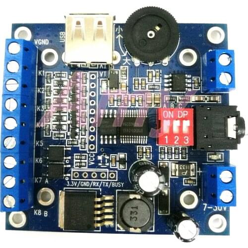 12V/24V voice module MP3 audio playing board sound broadcast module USB copy BY-F610