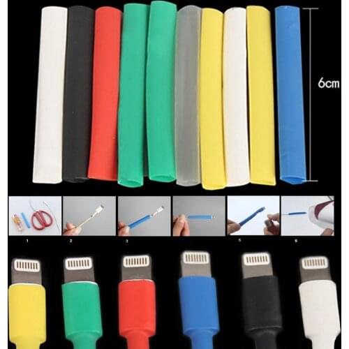 14pcs/Set Cable Protector Heat Shrink Tube for iPhone Lightning USB Charger Cord