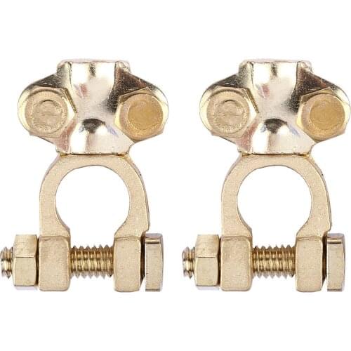2pcs Battery Terminal Clamp Clips Connector Car Truck Auto Vehicle Parts Brass Brass Cables Connectors Accessories