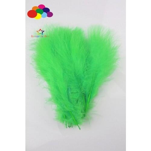 500pcs 100% natural turkey soft fluff feather Dyed grass green 15-20cm/6-8inch for Diy costume mask headdress