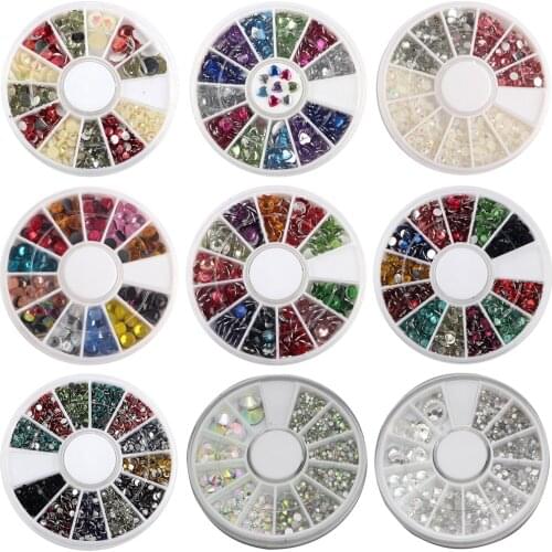 680pcs/lot Glass flat AB diamond nail following stick drill DIY accessories material of wedding dresses beads perle a bijoux