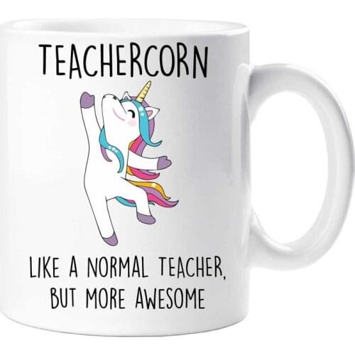 Teachercorn Mug Unicorn Like A Normal Teacher But More Awesome Tea Coffee Ceramic Mug Gift Tea Milk Cup Mugs
