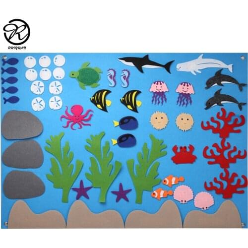 Under The Sea World Animals Kids Flannel Felt Board Story Sets for Toddler Preschool