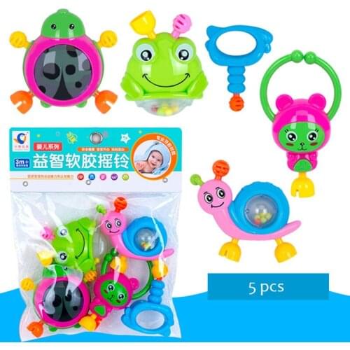 Baby Shaker Rattle Ball Toys 0-12 Months Safe Newborn Teething Toys Soft Hand Bell Early Educational Rattle Teether Toys Gifts