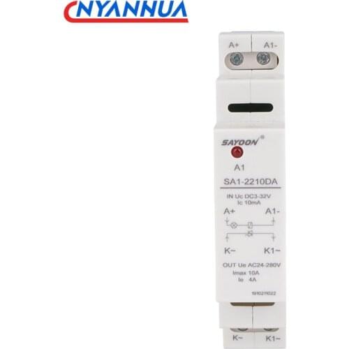 Din Rail Built-in Radiator Solid State Relay SA1-2210DA DC Control DC DC Control AC SA1-2210DA SA1-810DD SA1-2210AA