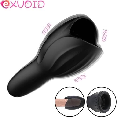 EXVOID Soft Penis Exercise Trainer Vibrator Sex Toys for Men Gay Tongue Male Masturbator Mouth Oral Masturbatory Cup Sex Machine