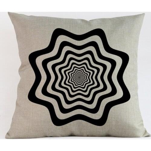Classic Black Abstract Geometric Style Cushion Pillowcase Diamond Stripe Throw Pillows 45x45cm Office Sofa Chair Home Decorative