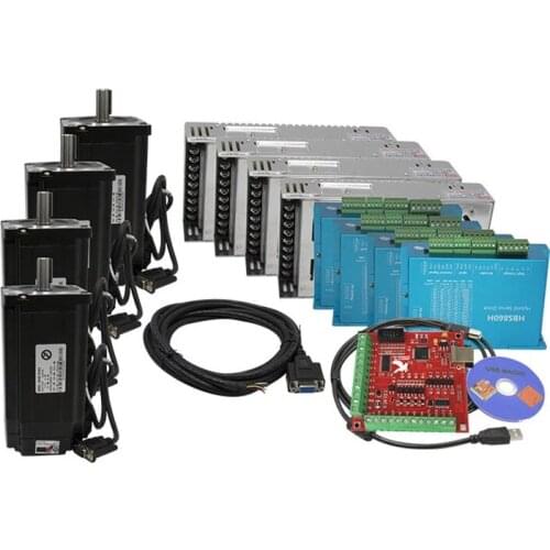 Nema 34 12N.m Closed Loop Stepper Motor Kit Hybird Servo driver HBS860H +86HB250-156B